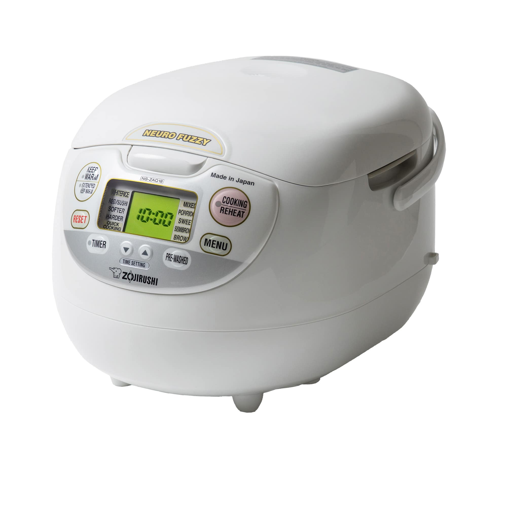 Zojirushi Neuro Fuzzy NS-ZAQ18 Rice Cooker & Warmer 10 Cup White